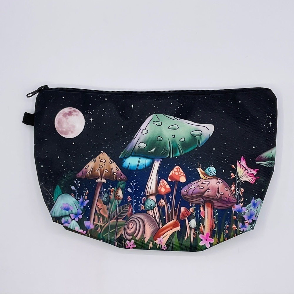 Mushroom Bag Zippered Make Up Brush Stash School Pencil Travel Jewelry…